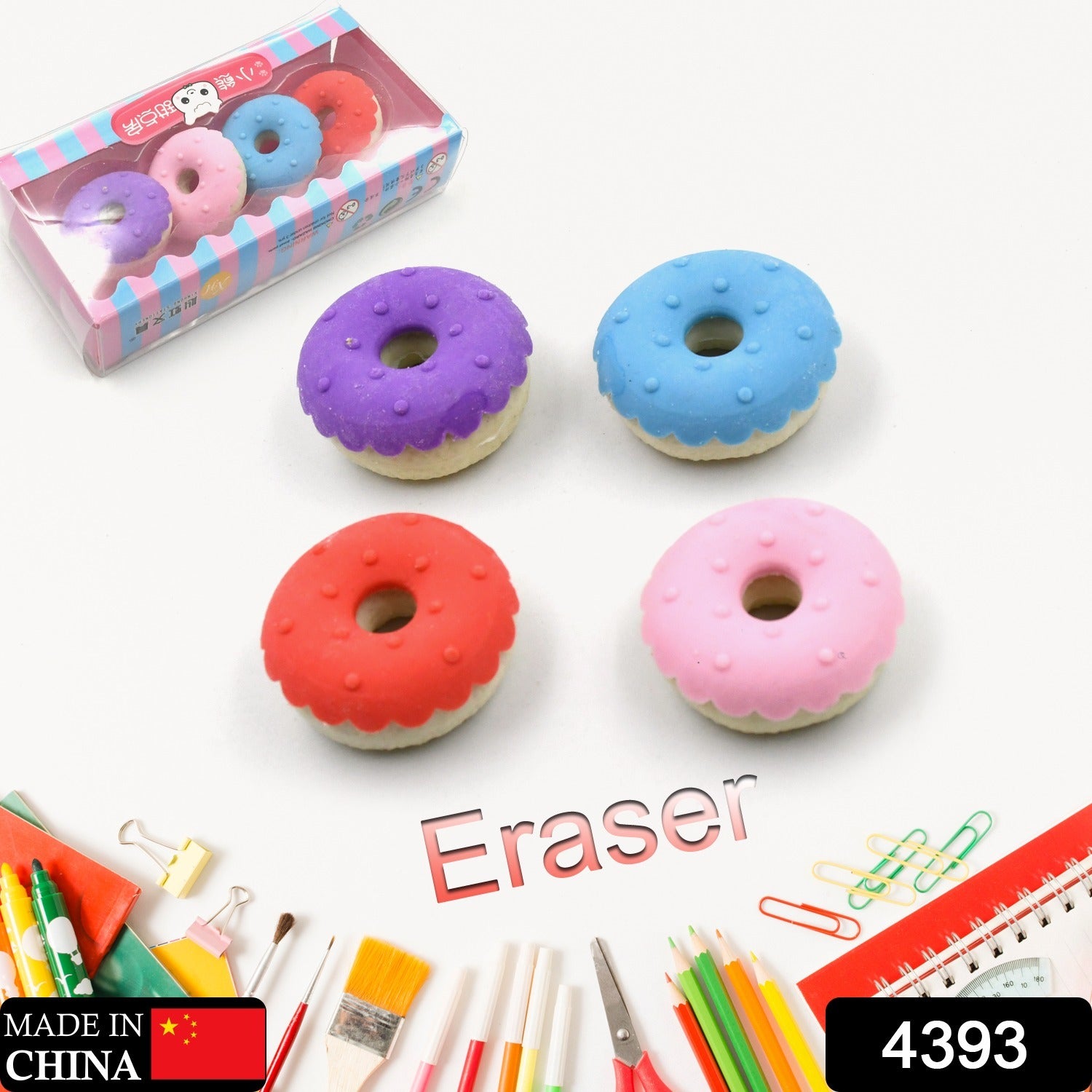 Donut Eraser for Girls & Boys / Eraser for School B'Day Return Gift Party Doughnut Lollipop Ice Cream Theme Shape Erasers Pencils Set for Kids Educational Stationary kit, School Supplies (1 Set 4 Pc) Donut Eraser for Girls & Boys / Eraser for School B'Day Return Gift Party Doughnut Lollipop Ice Cream Theme Shape Erasers Pencils Set for Kids Educational Stationary kit, School Supplies (1 Set 4 Pc)